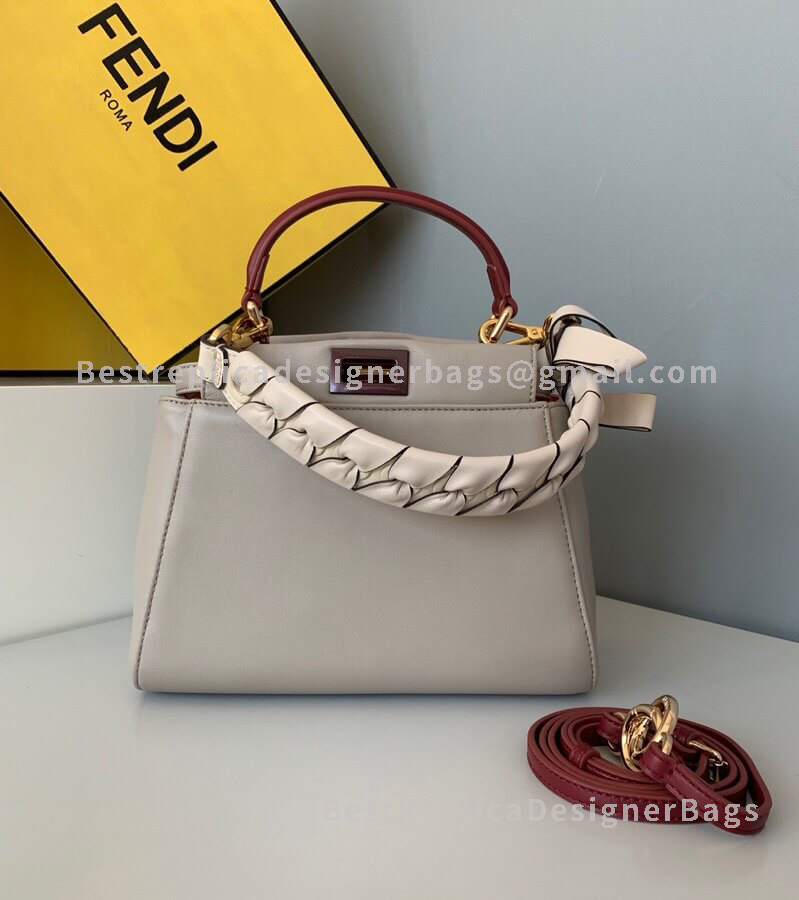Fendi Peekaboo Iconic Mini White Leather Bag 2590